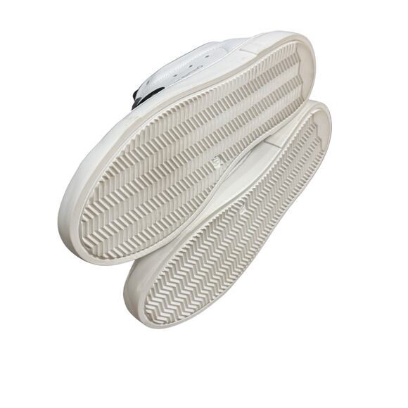 Valentino Laura Low Top Sneakers White Leather Crackle Heel IT 40 US 10 - Picture 9 of 10